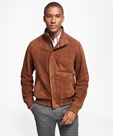 brooks brothers suede bomber jacket