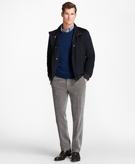 brooks brothers fur collar wool bomber