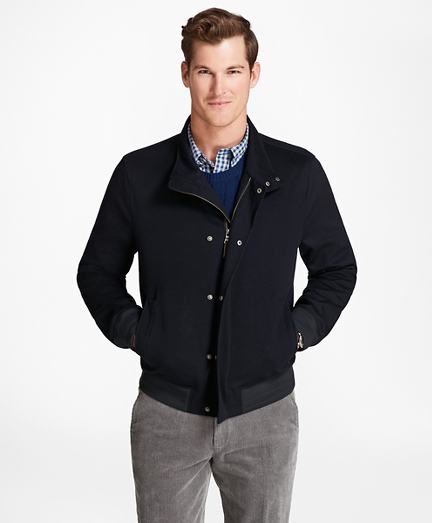 brooks brothers fur collar wool bomber