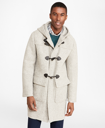 Textured Wool Duffle Coat - Brooks Brothers