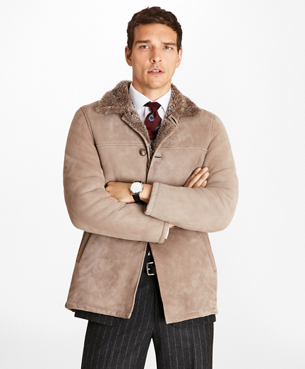 brooks brothers shearling coat