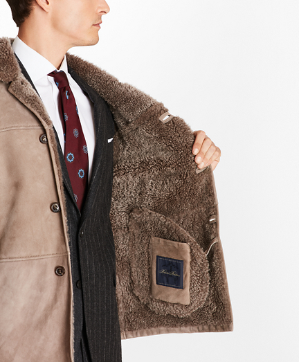 brooks brothers shearling coat