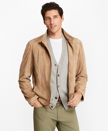 Suede Bomber Jacket - Brooks Brothers