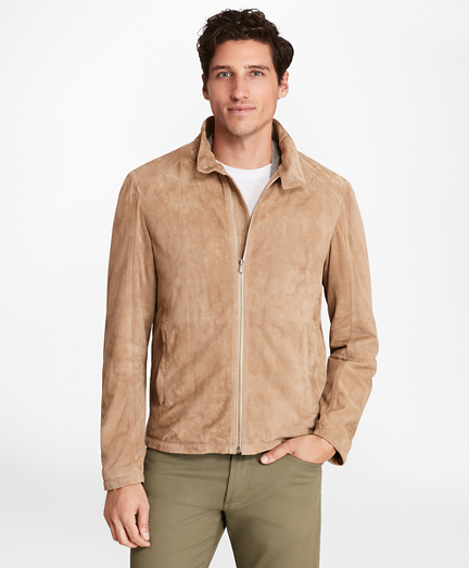 brooks brothers suede bomber jacket