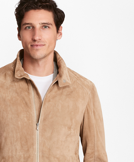 brooks brothers suede bomber jacket