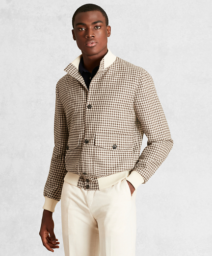 brooks brothers fur collar wool bomber