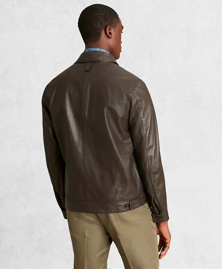 brooks brothers mens leather jacket