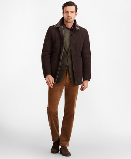 brooks brothers shearling coat