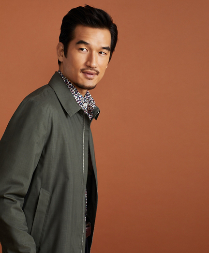 brooks brothers fur collar wool bomber