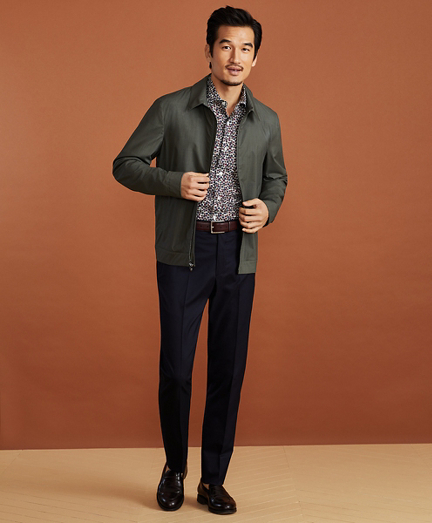 brooks brothers fur collar wool bomber