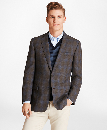 Regent Fit Plaid Hopsack Sport Coat