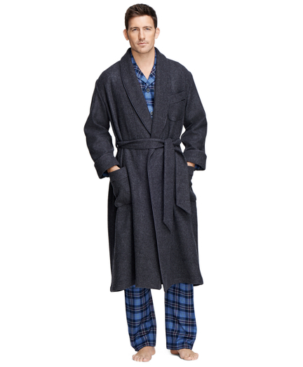 Men's Grey Cashmere and Wool Robe 