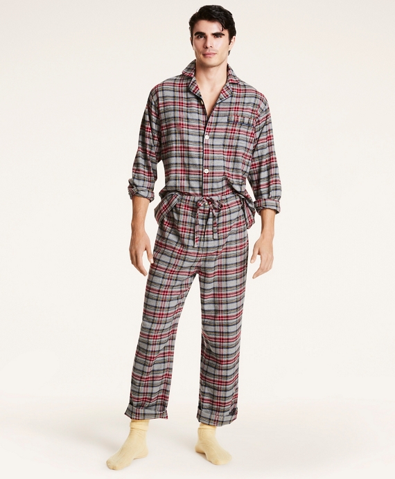 Tartan Flannel Pajamas Grey