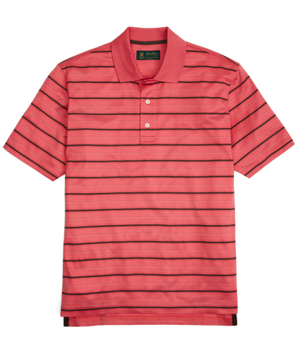 St Andrews Links Double Stripe Polo Shirt - Brooks Brothers