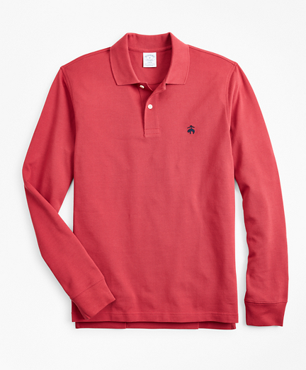 slim fit long sleeve polo shirt