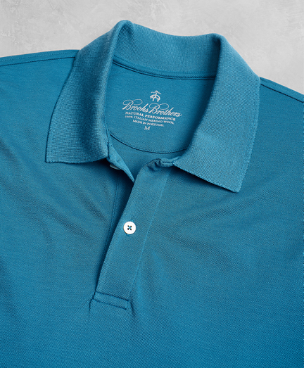 teal long sleeve polo