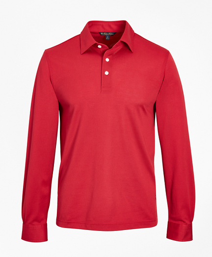 Premium Extra-Fine Supima&reg; Cotton Pique Long-Sleeve Polo