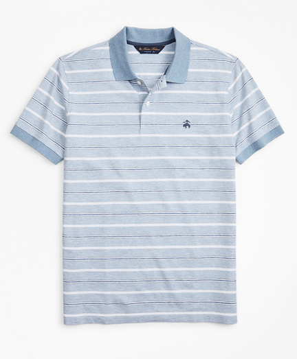 Original Fit Cotton and Linen Stripe Polo Shirt