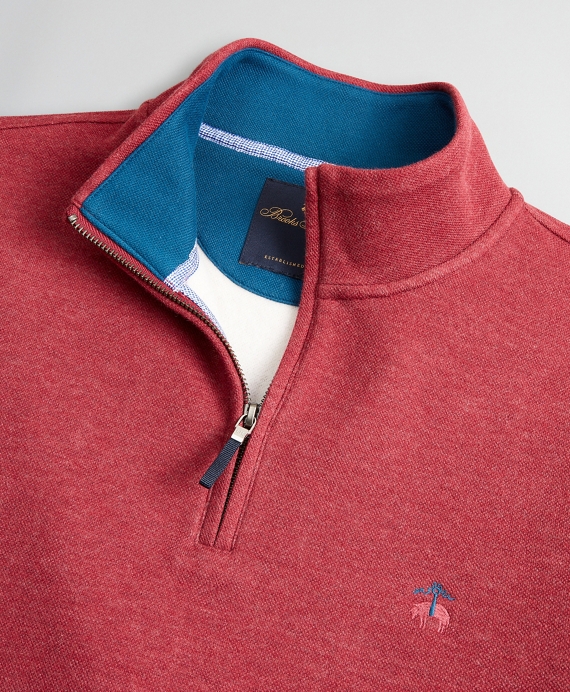 Brushed French Terry Half-Zip - Brooks Brothers