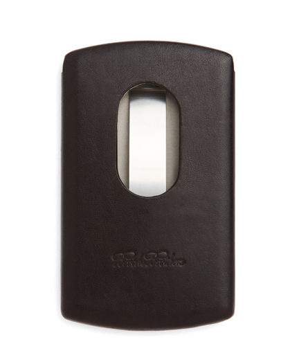 Leather-Covered Metal Sliding Card Case