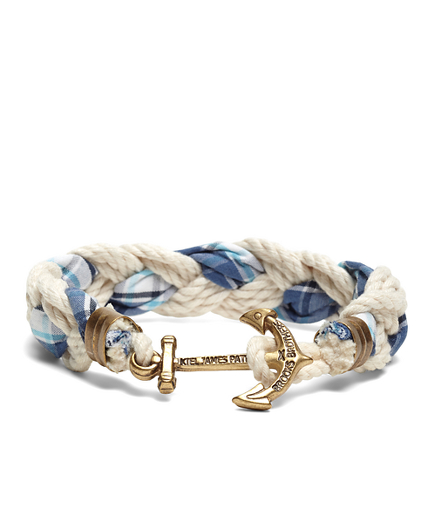 Kiel James Patrick Seersucker Plaid Braided Bracelet