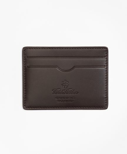 brown leather card case