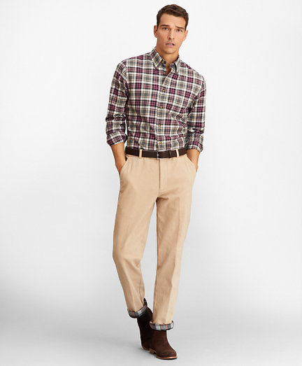 Clark Fit Flannel Lined Chinos - Brooks Brothers