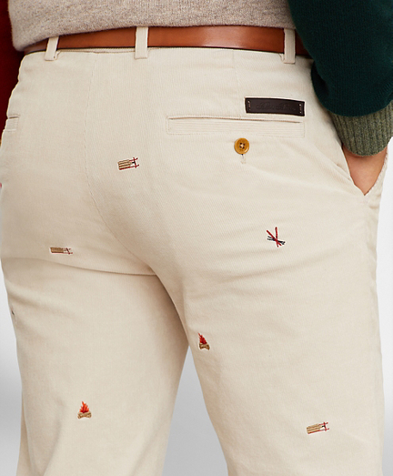 Clark Fit Embroidered Corduroy Pants 