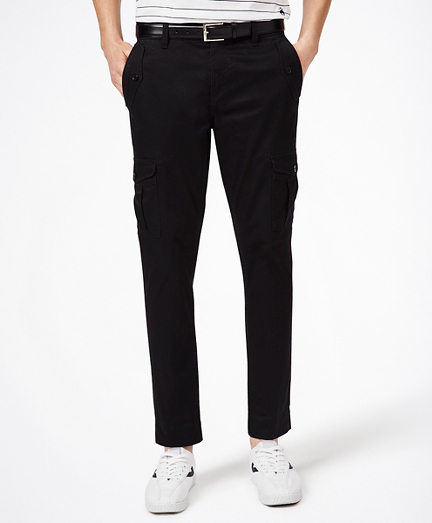 black stretch cargo pants