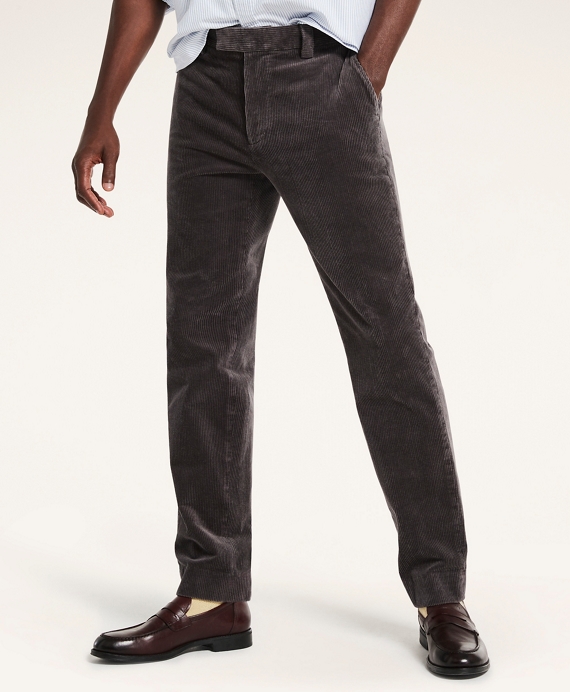 Milano Fit Wide-Wale Stretch Corduroy Pants Charcoal