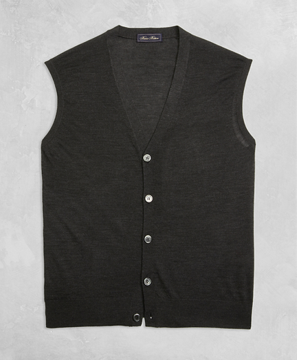 Golden Fleece&reg; 3-D Knit Fine-Gauge Merino Button Vest