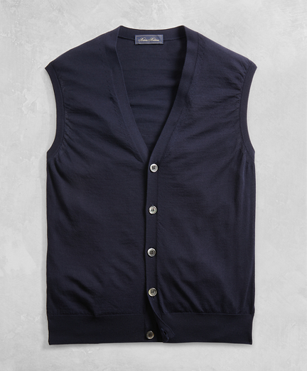 Golden Fleece&reg; 3-D Knit Fine-Gauge Merino Button Vest