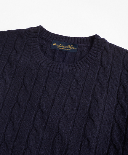 Lambswool Cable Crewneck Sweater 