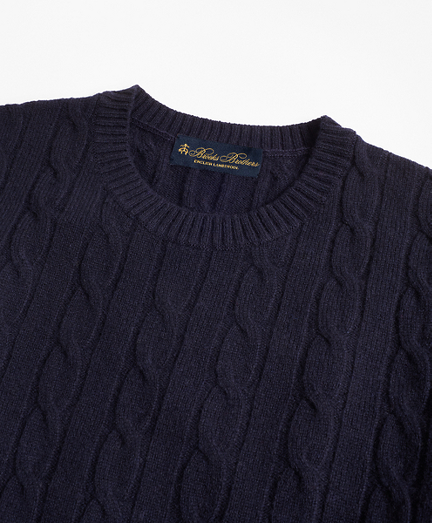 Lambswool Cable Crewneck Sweater | Brooks Brothers