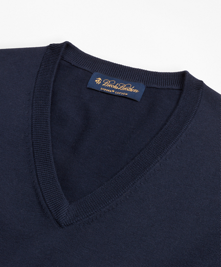 Supima® Cotton V-Neck Sweater - Brooks 
