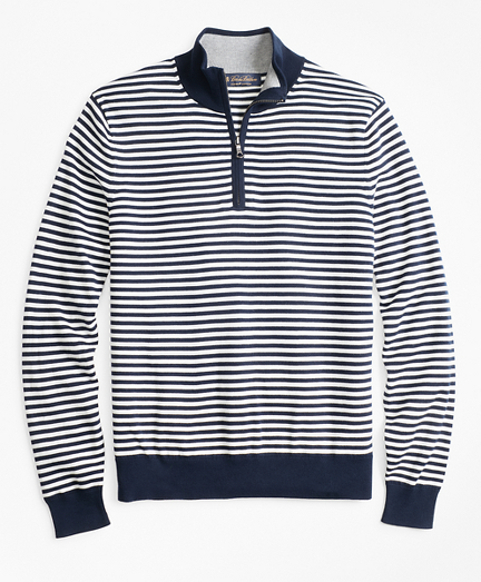 Yacht Stripe Half-Zip Sweater - Brooks 