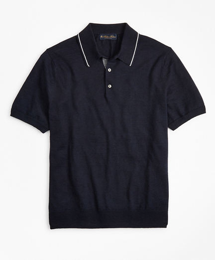 Linen and Cotton Polo Sweater