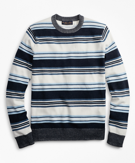Supima&reg; Cotton Stripe Crewneck Sweater