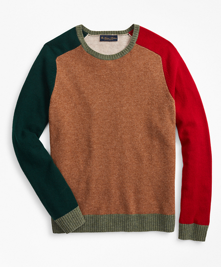 colorblock crewneck sweater