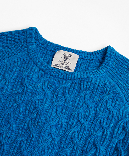 Shetland Cable Crewneck Sweater 