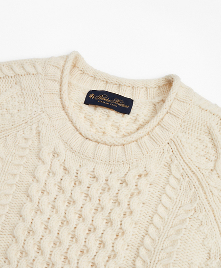 Merino Wool Fisherman Sweater - Brooks Brothers