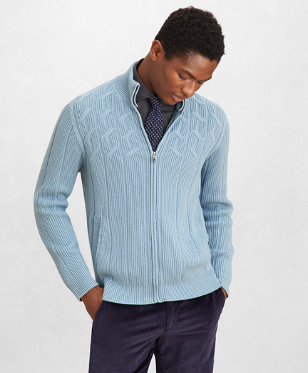 brooks brothers full zip sweater