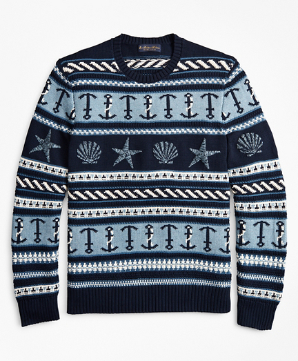 Supima® Cotton Nautical Motif Fair Isle 