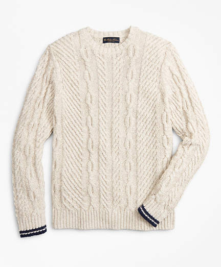 cable crewneck sweater