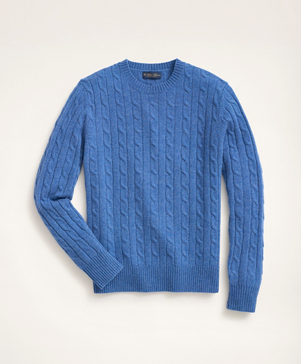 Lambswool Cable Crewneck SweaterDenim Heather product