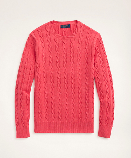 Supima® Cotton Cable Crewneck Sweater