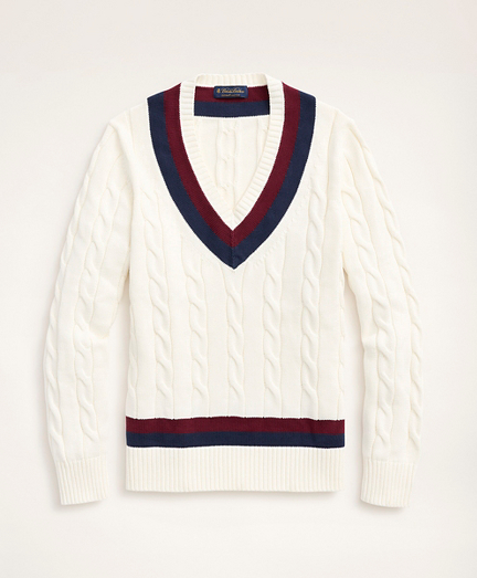 Supima® Cotton Cable Tennis Sweater