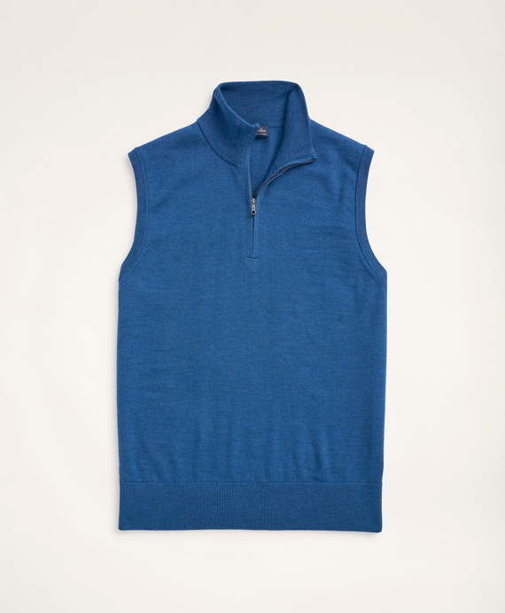 Merino Half-Zip Sweater Vest Medium Blue