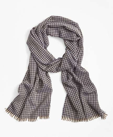 Cashmere Houndstooth Scarf - Brooks Brothers