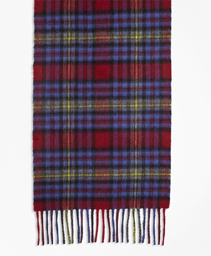 purple and yellow plaid scarf